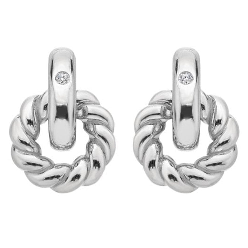 Hot Diamonds Silver Willow Rope Earrings DE804