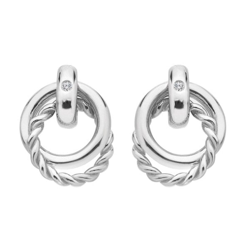 Hot Diamonds Silver Willow Rope Earrings DE805