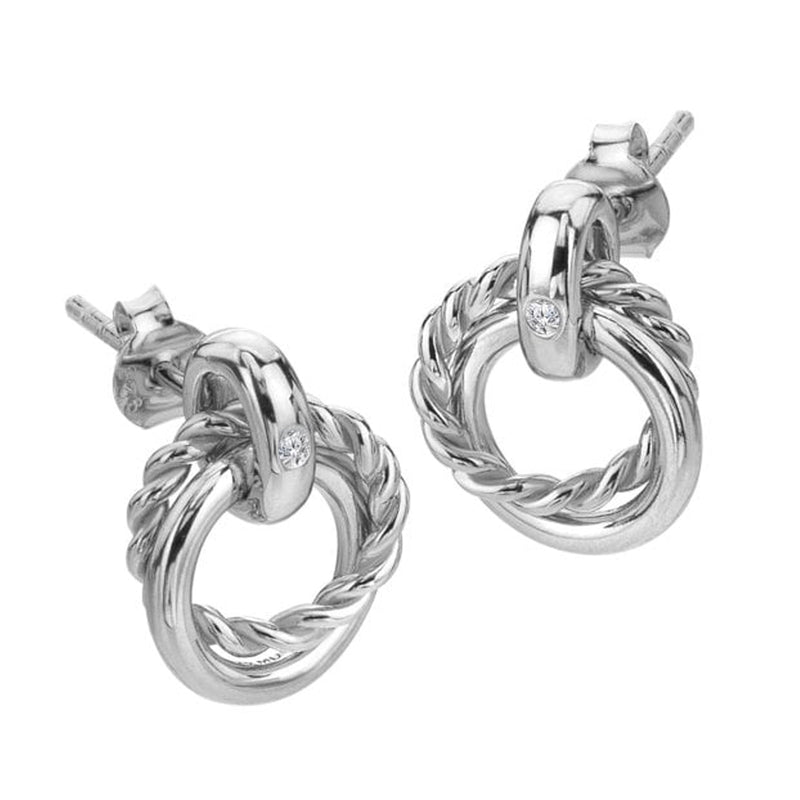 Hot Diamonds Silver Willow Rope Earrings DE805