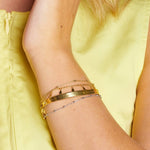 Hot Diamonds Tasha Ghouri Gold Tone Leaf Droplet Bracelet DL687