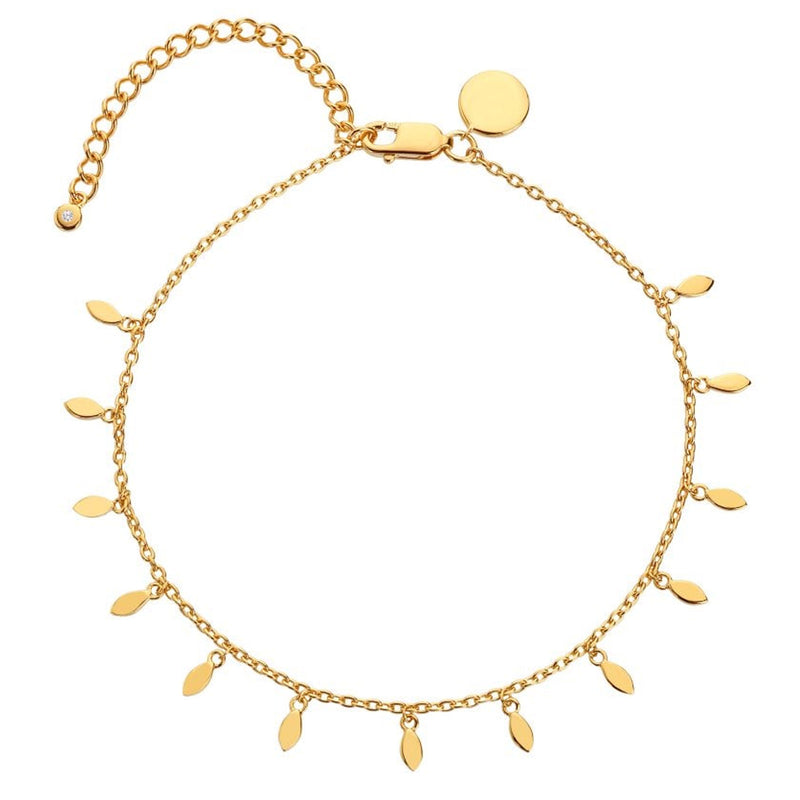 Hot Diamonds Tasha Ghouri Gold Tone Leaf Droplet Bracelet DL687
