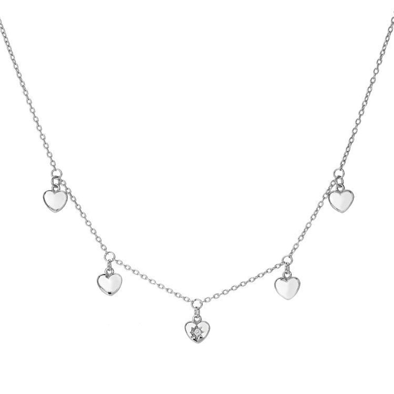 Hot Diamonds Sterling Silver Heart Choker Necklace DN160