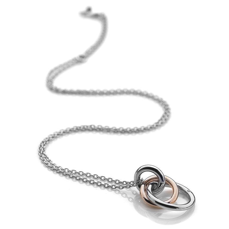 Hot Diamonds Silver Rose Gold Accents Eternal Pendant Necklace DP373