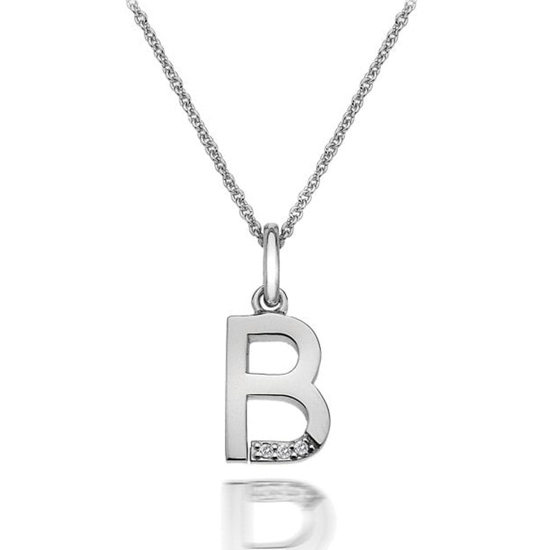 Hot Diamonds Silver Initial B Pendant Necklace DP402