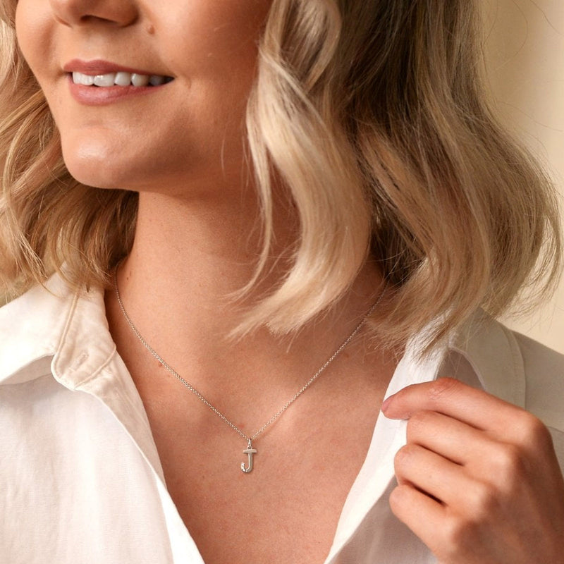 Hot Diamonds Sterling Silver Initial J Micro Pendant DP410