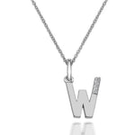 Hot Diamonds Silver Initial W Pendant & Chain DP423