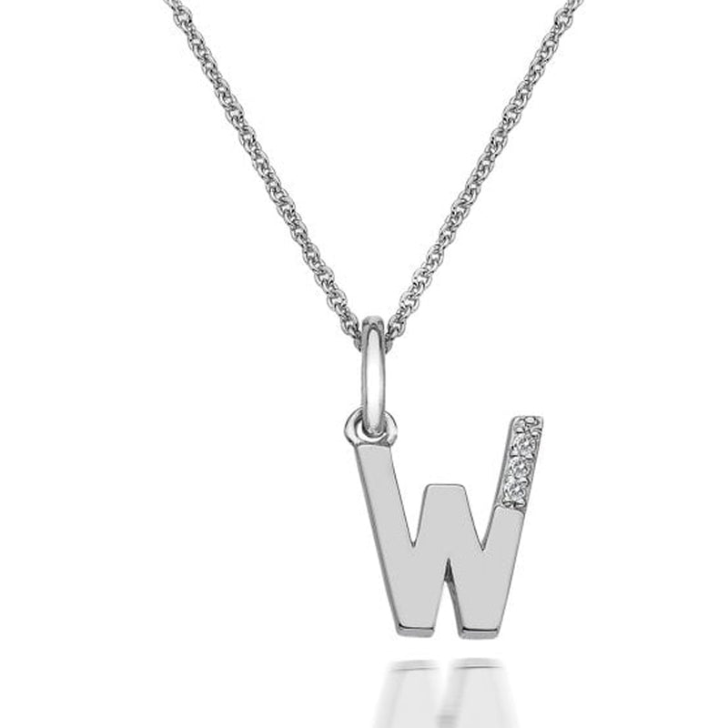 Hot Diamonds Silver Initial W Pendant & Chain DP423