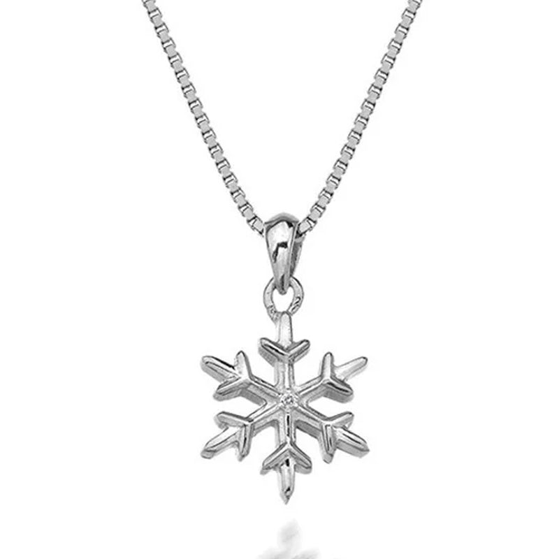 Hot Diamonds Silver Snowflake Pendant Necklace DP599