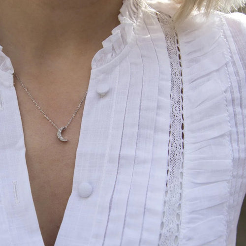 Hot Diamonds Sterling Silver Bliss Striking Crescent Pendant & Chain DP698