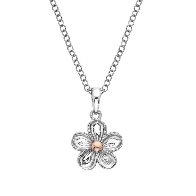 Hot Diamonds Sterling Silver Forget Me Not Pendant & Chain DP749