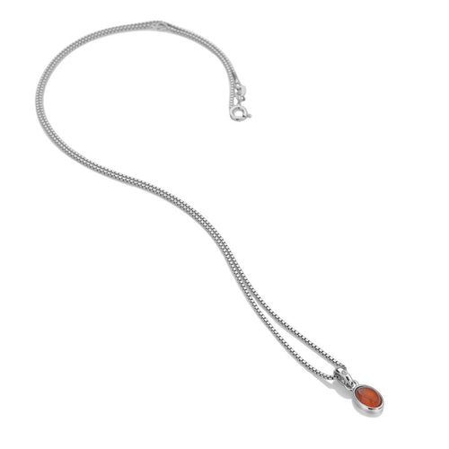 Hot Diamonds Silver Red Carnelian July Birthstone Pendant & Chain DP760