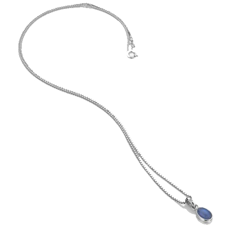 Hot Diamonds Silver Blue Agate September Birthstone Pendant & Chain DP762