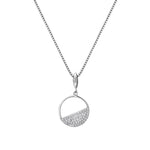 Hot Diamonds Sterling Silver Horizon White Topaz Circle Pendant & Chain DP766