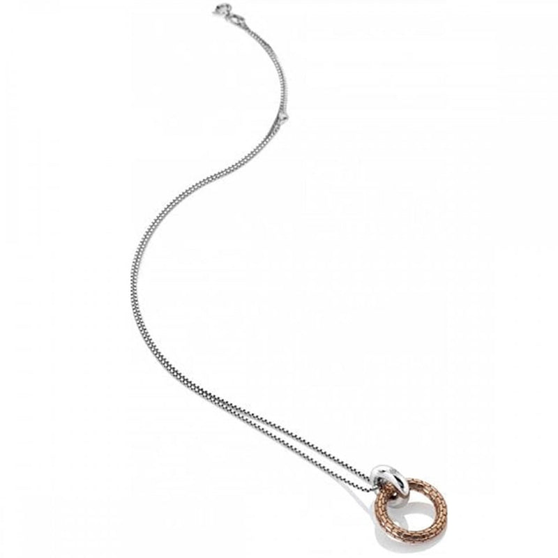 Hot Diamonds Silver Woven Two Colour Open Circle Necklace DP867