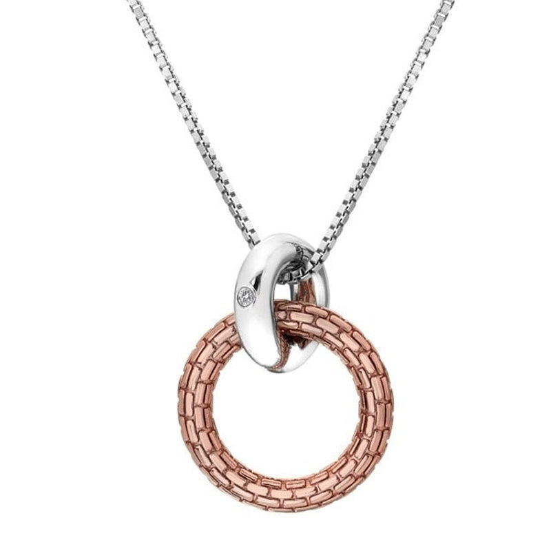Hot Diamonds Silver Woven Two Colour Open Circle Necklace DP867