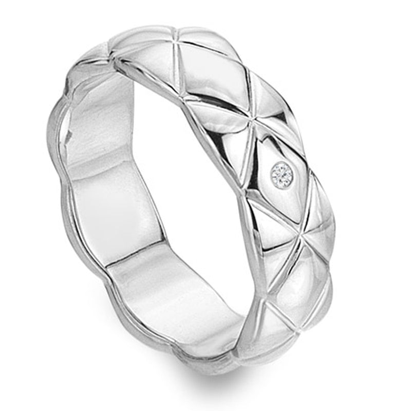 Hot Diamonds White Topaz Quilted Ring DR260