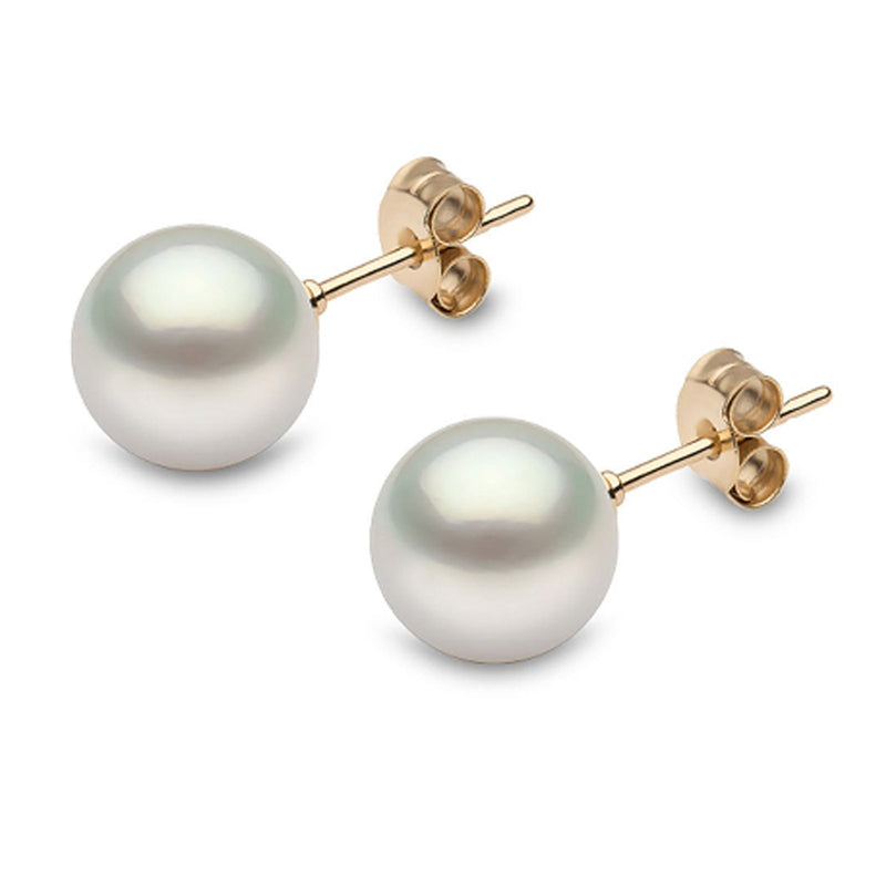9ct Yellow Gold 10-10.5mm Cultured Pearl Stud Earrings