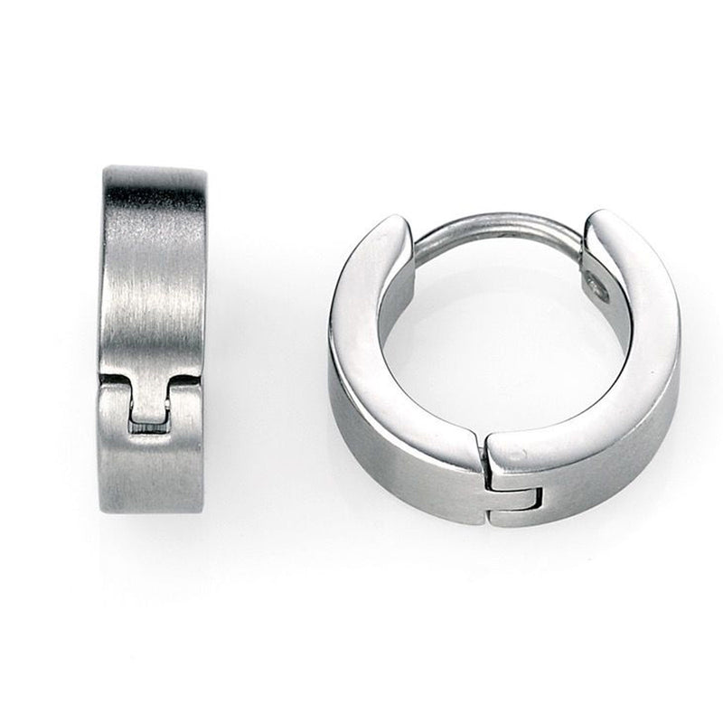 Fred Bennett Stainless Steel Brushed Huggie Earrings E2938