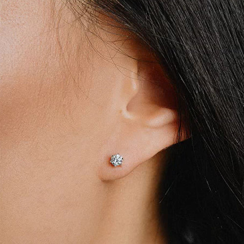 Diamonfire Silver Cubic Zirconia 0.25ct Solitaire Stud Earrings