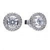 Diamonfire Silver Cubic Zirconia Round Halo Cluster Stud Earrings