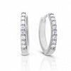 Diamonfire Silver Cubic Zirconia Hinge Hoop Earrings