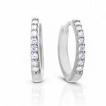 Diamonfire Silver Cubic Zirconia Hinge Hoop Earrings