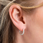 Diamonfire Silver Cubic Zirconia Hinge Hoop Earrings