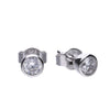 Diamonfire Silver 0.25ct Cubic Zirconia Bezel Set Solitaire Stud Earrings