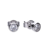 Diamonfire Silver 0.25ct Cubic Zirconia Bezel Set Solitaire Stud Earrings