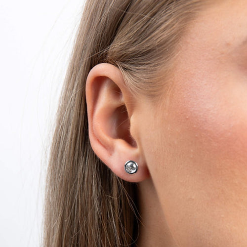 Diamonfire Silver 0.50ct Cubic Zirconia Bezel Set Solitaire Stud Earrings