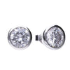 Diamonfire Silver 2ct Cubic Zirconia Bezel Set Solitaire Stud Earrings