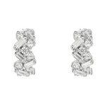Diamonfire Silver Baguette & Brilliant Cut Cubic Zirconia Hoop Earrings