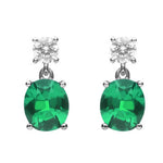 Diamonfire Green & Clear Cubic Zirconia Drop Earrings