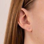 Diamonfire Silver 2mm Cubic Zirconia Solitaire Stud Earrings