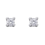 Diamonfire Silver 2mm Cubic Zirconia Solitaire Stud Earrings