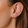 Diamonfire Silver Gold Plated Cubic Zirconia Hoop Drop Earrings