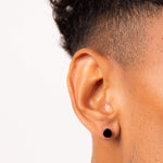 Fred Bennett Stainless Steel Black Circle Stud Earrings E6395