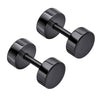 Fred Bennett Stainless Steel Black Circle Stud Earrings E6395