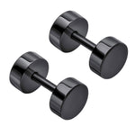 Fred Bennett Stainless Steel Black Circle Stud Earrings E6395