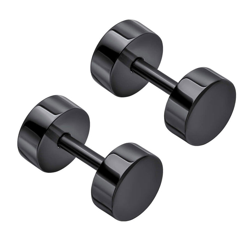 Fred Bennett Stainless Steel Black Circle Stud Earrings E6395