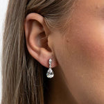 Diamonfire Silver Teardrop and Marquise Drop Earrings