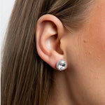 Diamonfire Silver Oval Halo Cubic Zirconia Stud Earrings