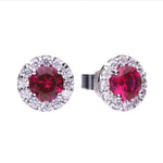 DF RED & WHITE CZ CLUSTER STUD