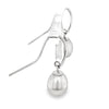 9ct White Gold 7.5-8mm Pale Grey Freshwater Pearl Drop Earrings