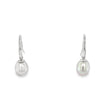 9ct White Gold 7.5-8mm Pale Grey Freshwater Pearl Drop Earrings