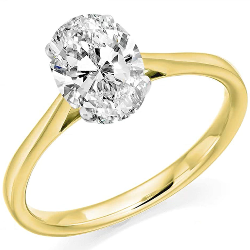 9ct Gold 1.00ct Oval Lab Grown Diamond Solitaire Ring