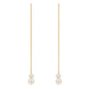 9ct Yellow Gold Pull Through Pearl Drop Earrings