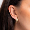 9ct Yellow Gold Large Ridged Teardrop Stud Earring