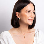 9ct Gold Ridged Teardrop Pendant & Chain