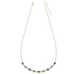 9ct Yellow Gold Multi Blue Topaz Necklet